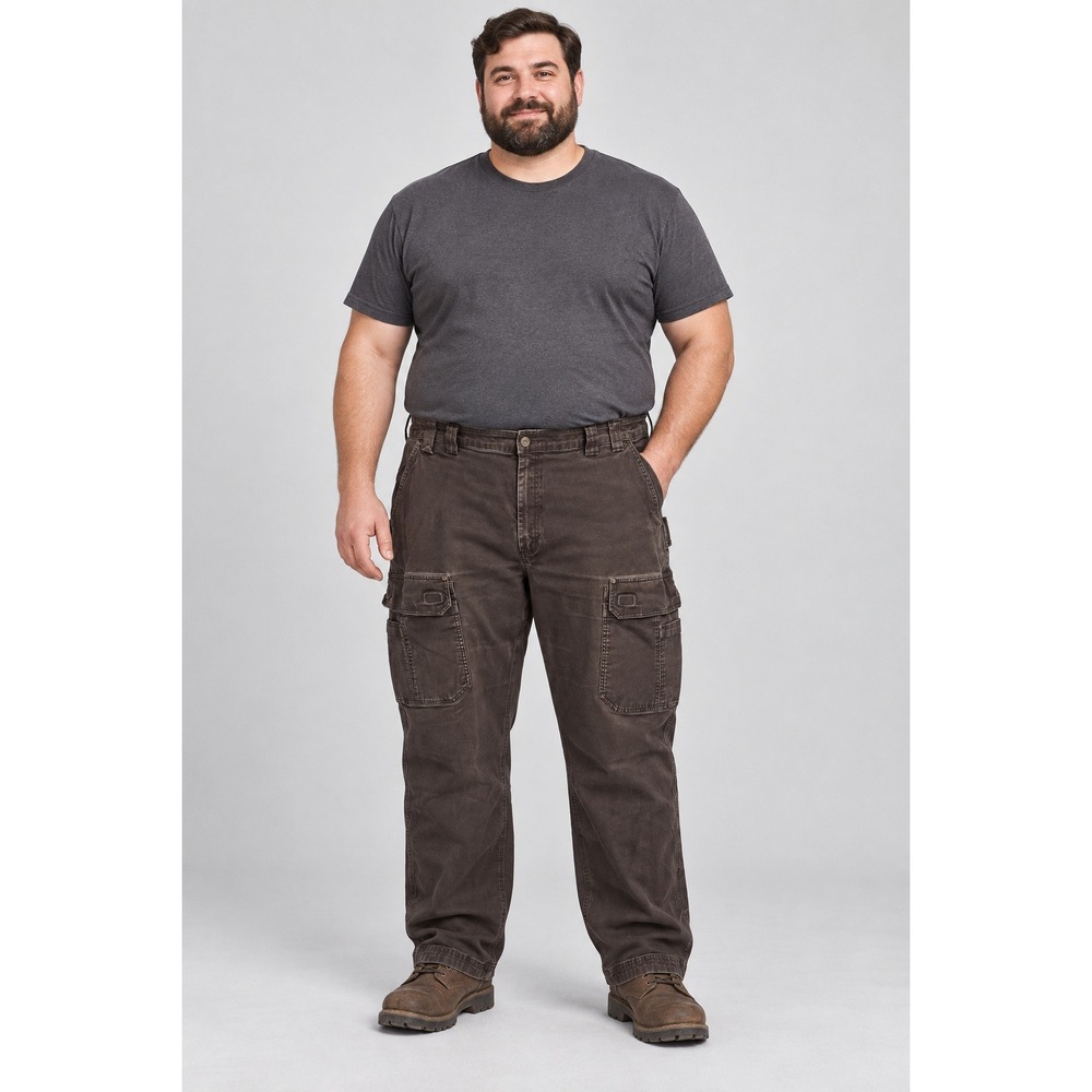 Duluth Trading Co Cargo Pants Mens 48x32 Brown Flex Fire Hose Relaxed Workwear